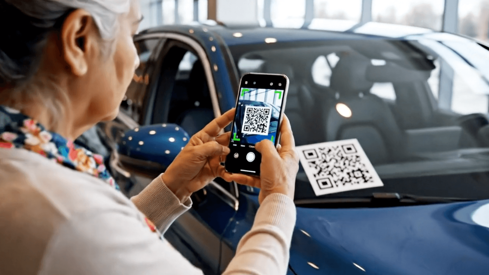 Luxury car dealership showroom